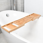 Extendable Wooden Bathtub Table — Luxe Bath Accessory