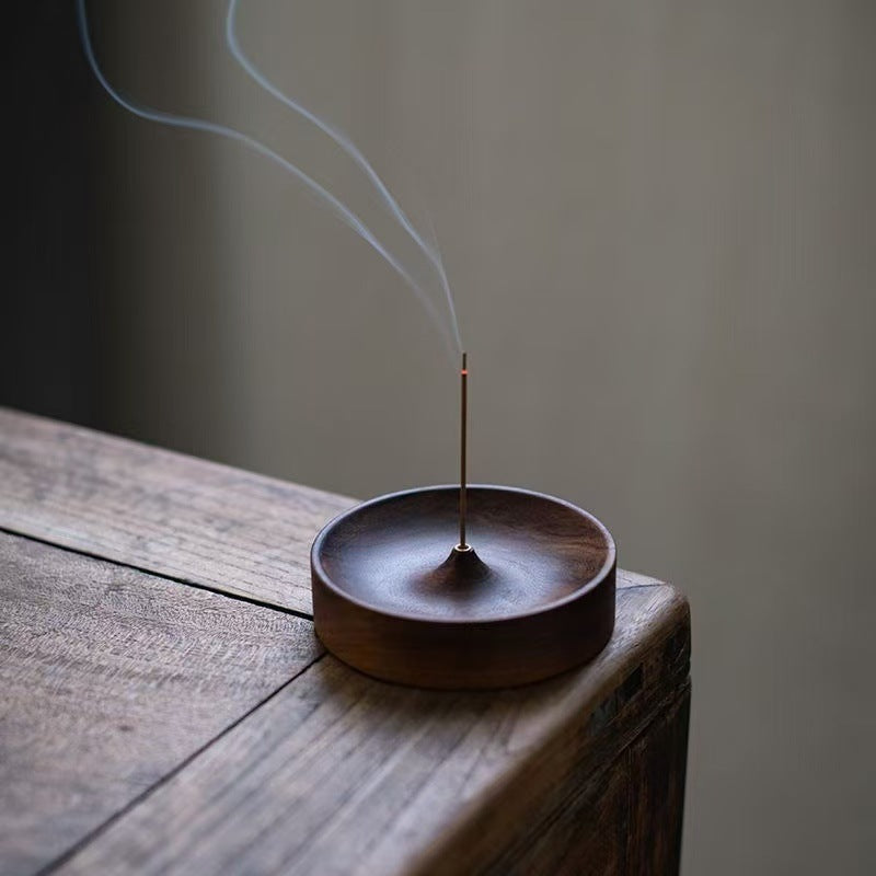 Zen Walnut Wood Incense Stick Holder