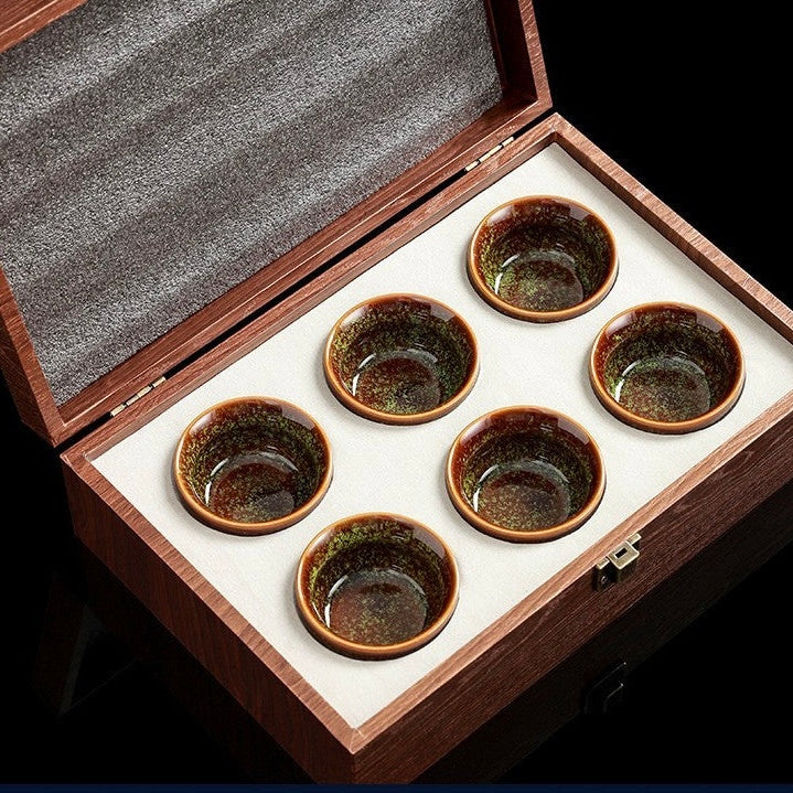 Colour Glazed Ceramic Tea Cup Gift Set