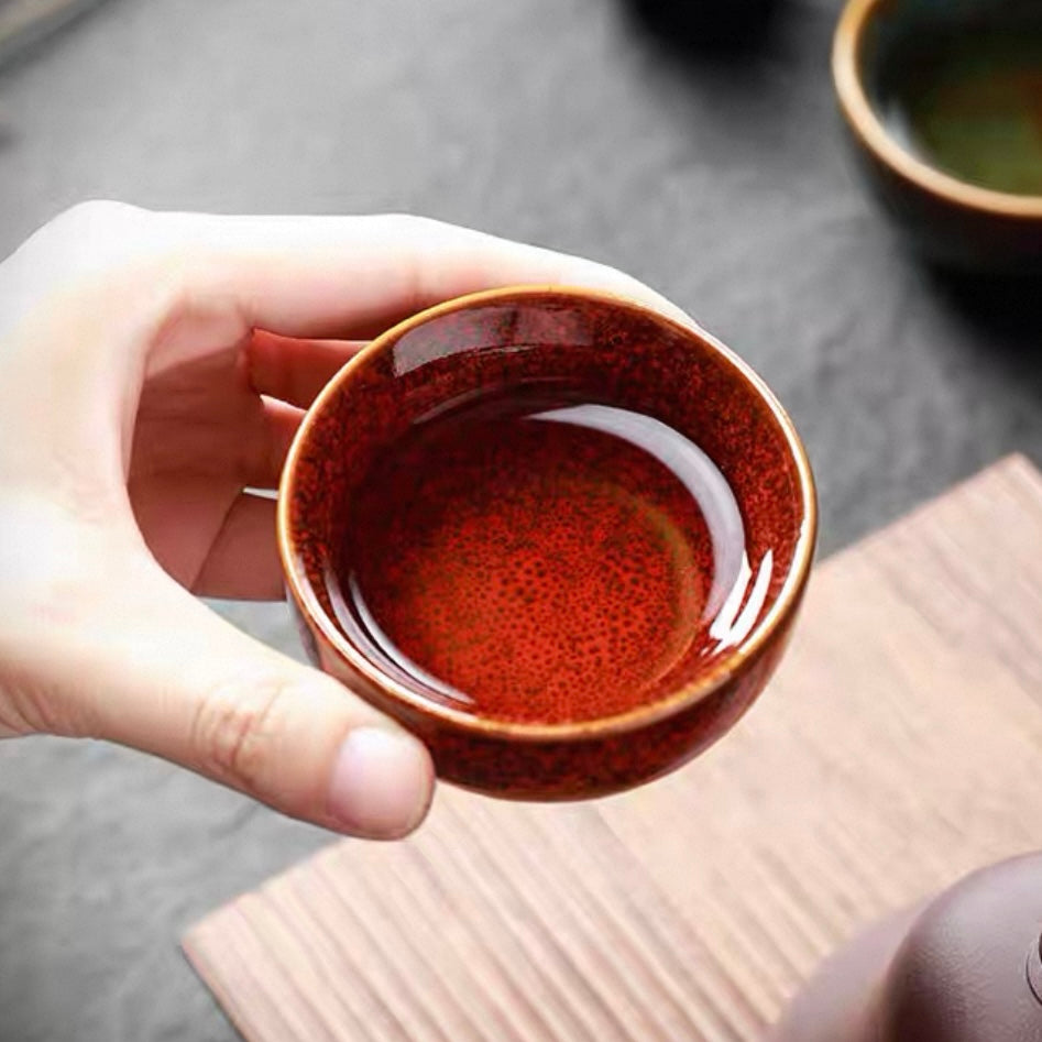 Colour Glazed Ceramic Tea Cup Gift Set