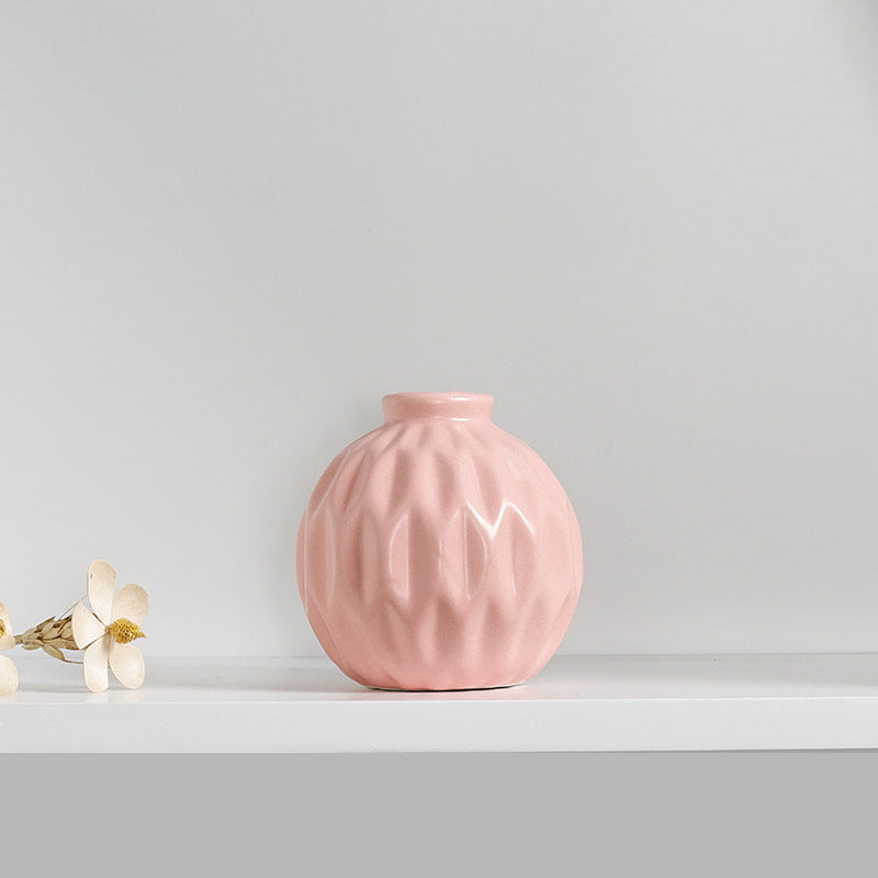 Pastel Lotus Series | Round Glazed Porcelain Vase (5 Colours)