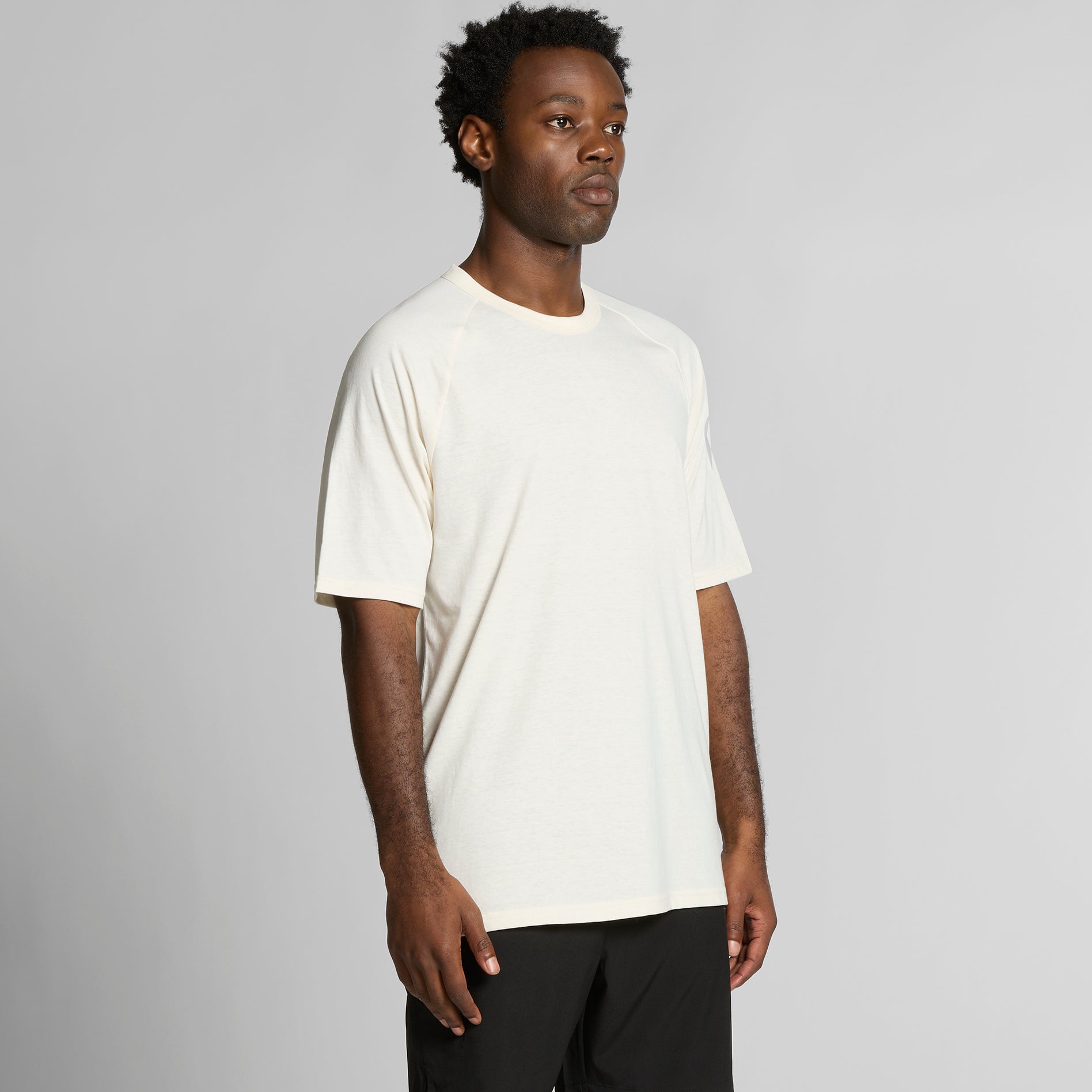 ASUREI Men Active Staple Blend Tee | 2 Colours | Ecru