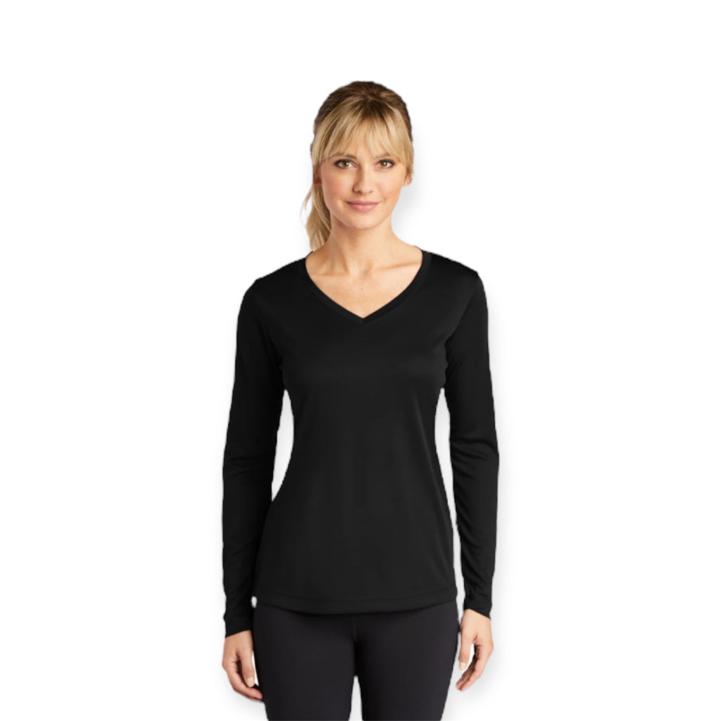 ASUREI Ladies Active V-Neck Long Sleeve Tee