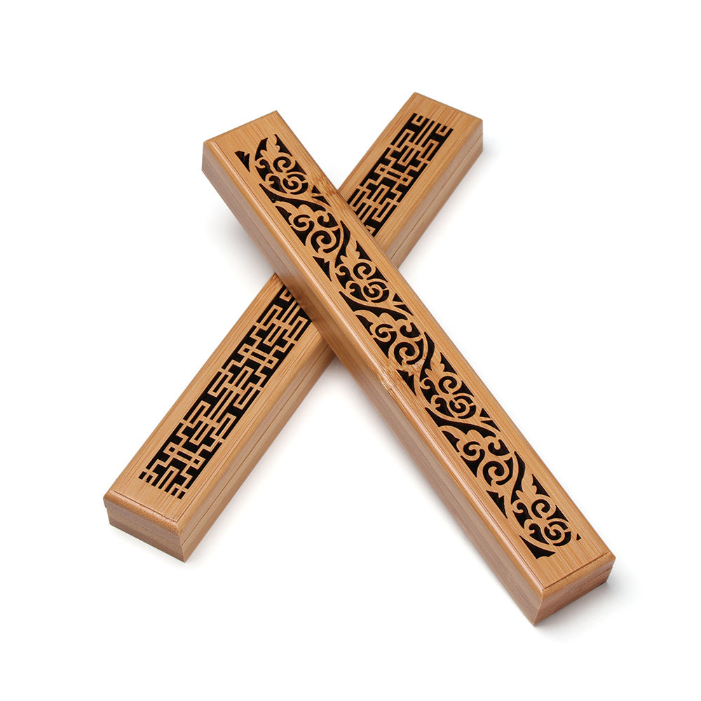 Bamboo Wood Incense Burner Case | 4 Designs