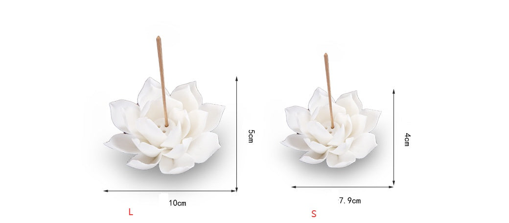 Porcelain White Lotus Incense Diffuser | 2 Sizes