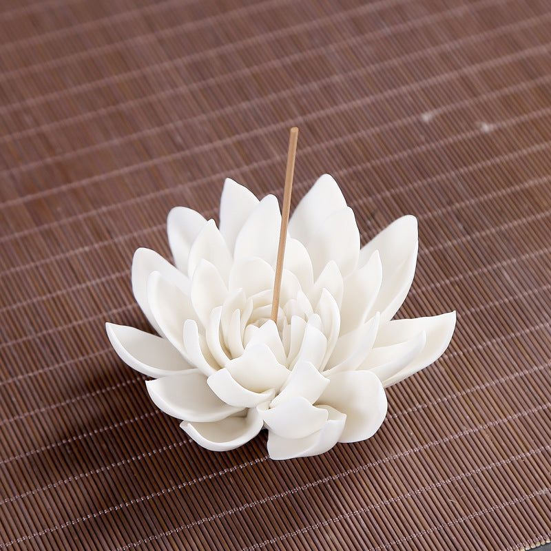 Porcelain White Lotus Incense Diffuser | 2 Sizes