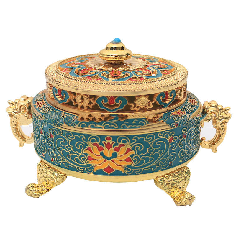 Tibetan Enamel Incense Coil Burner