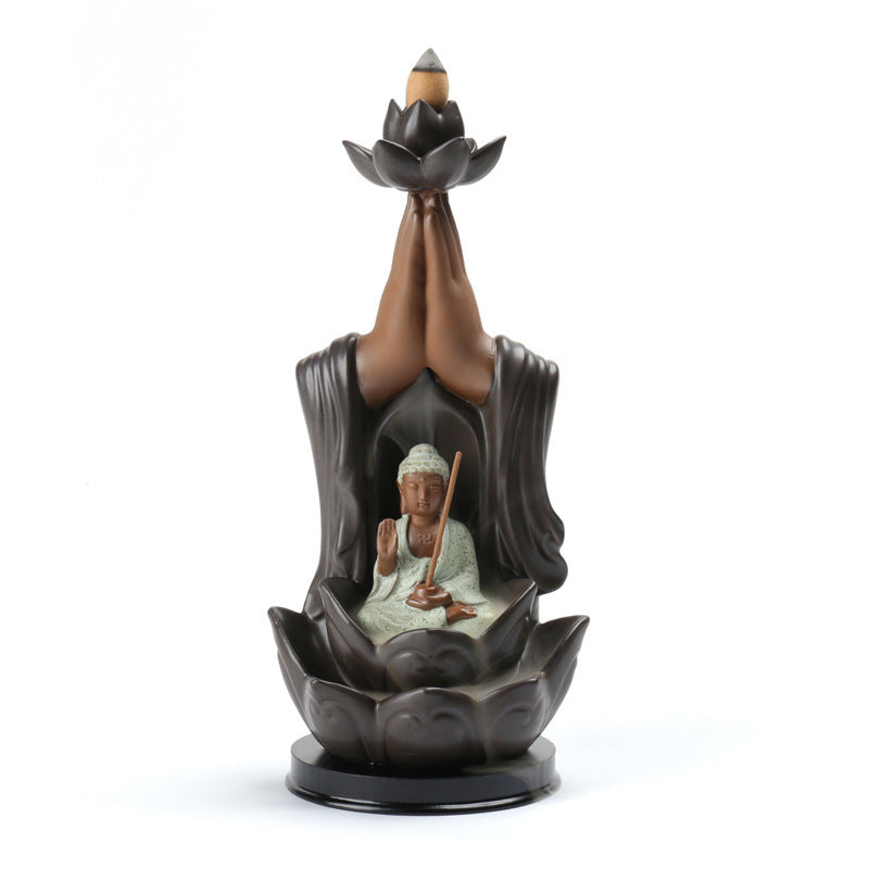 Buddha Overarching Palms Backflow Incense Diffuser