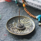 Double Dragon Incense Plate Burner