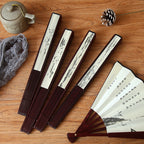 2-Sided Oriental Calligraphy Painting Fan