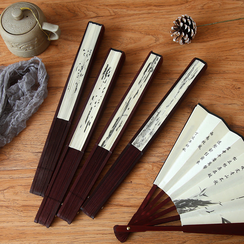 2-Sided Oriental Calligraphy Painting Fan