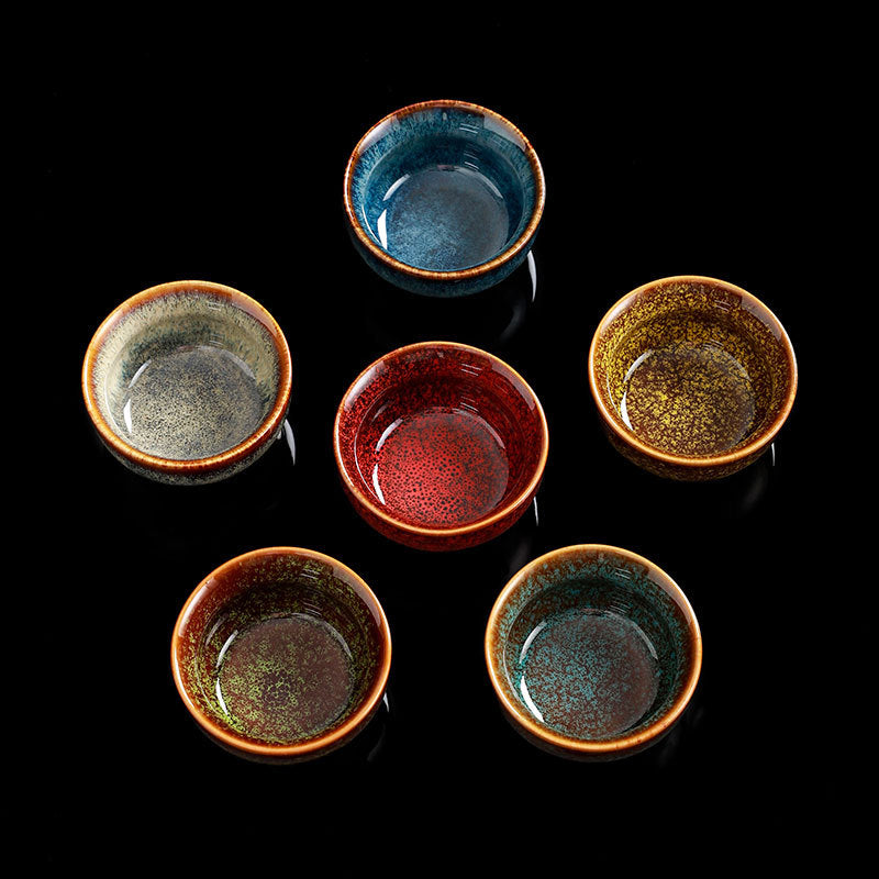 Colour Glazed Ceramic Tea Cup Gift Set