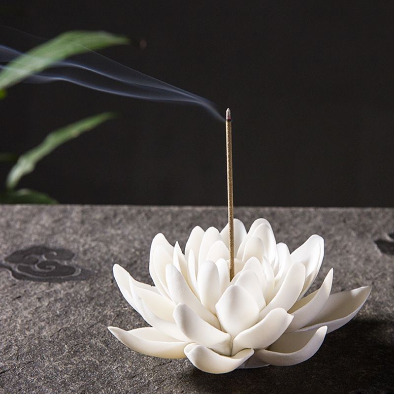 Porcelain White Lotus Incense Diffuser | 2 Sizes