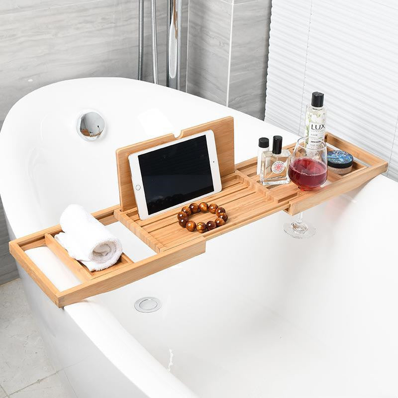 Extendable Wooden Bathtub Table — Luxe Bath Accessory