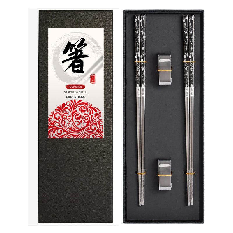 Stainless Steel Chopsticks 2-Pairs Gift Set | 2 Colours
