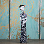 Oriental Lady in Cheongsam Display Figurine
