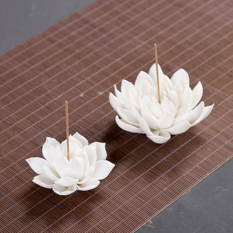 Porcelain White Lotus Incense Diffuser | 2 Sizes
