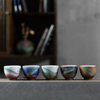 5 Blessings Ceramic Tea Cups Set