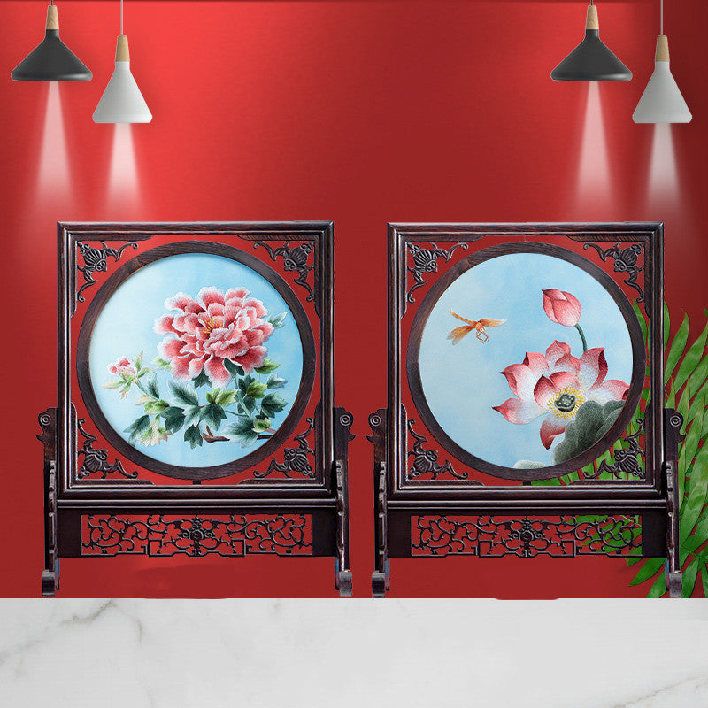 2-Sided Oriental Embroidery Art Display | 14 Unique Design Combinations