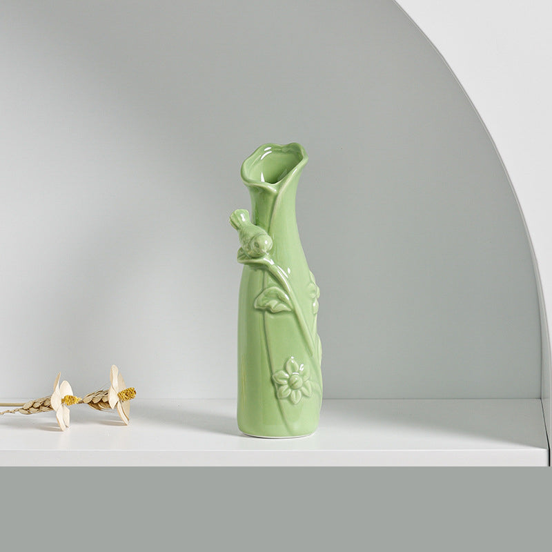 Bird and Flowers Series | Glazed Porcelain Vase (6 Designs)