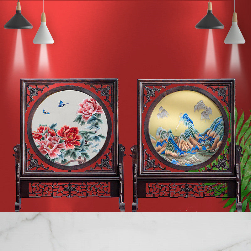 2-Sided Oriental Embroidery Art Display | 14 Unique Design Combinations