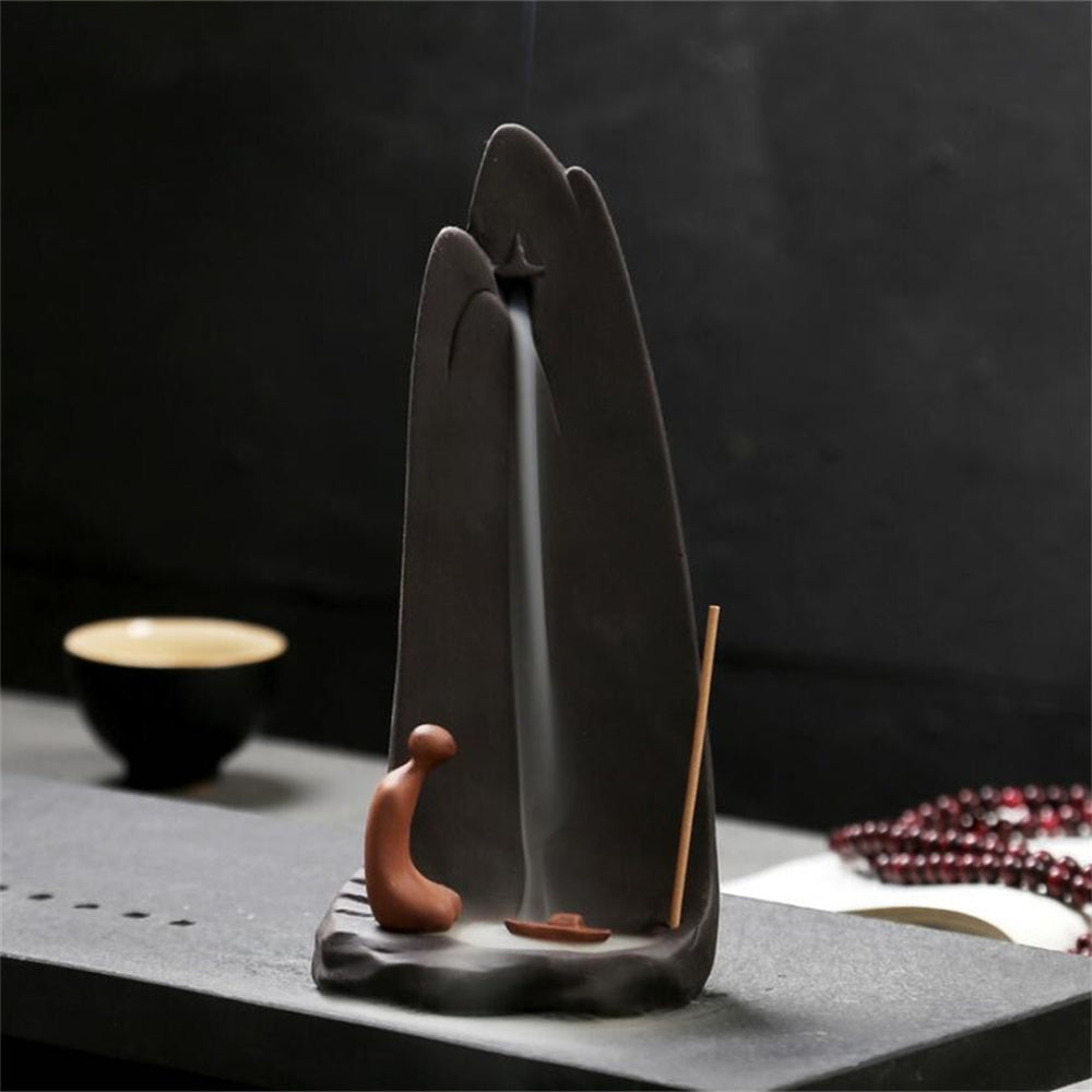 Mountain & Lake Backflow Incense Ceramic Burner