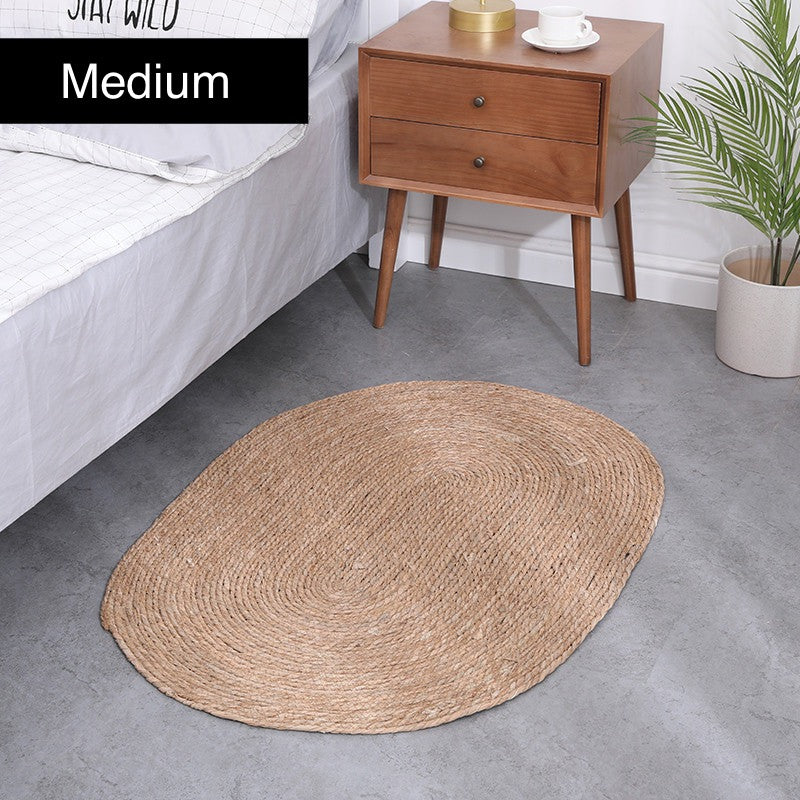 Hand-Woven Rattan Straw Mat – 2 Designs | 3 Sizes