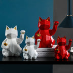 Geometric Lucky Cat Display Ornament
