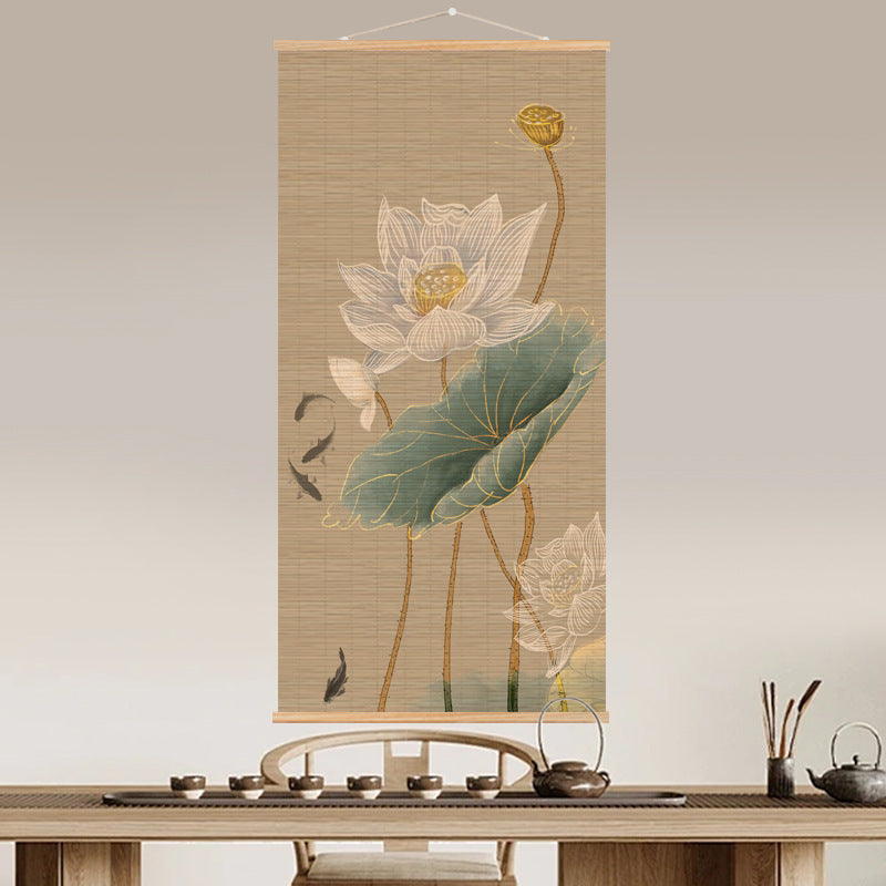 Lotus & Koi Bamboo Scroll Art | 3-Piece Set
