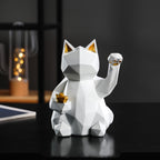 Geometric Lucky Cat Display Ornament