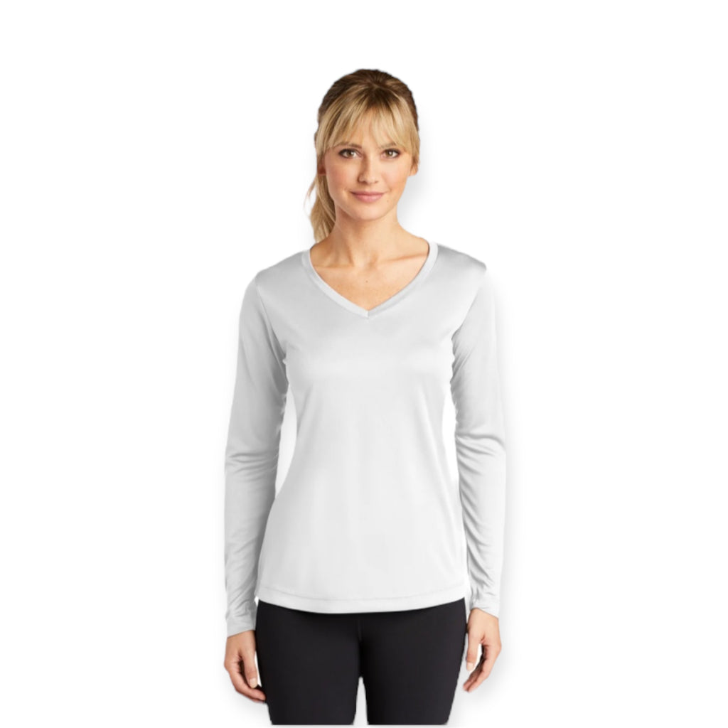 ASUREI Ladies Active V-Neck Long Sleeve Tee
