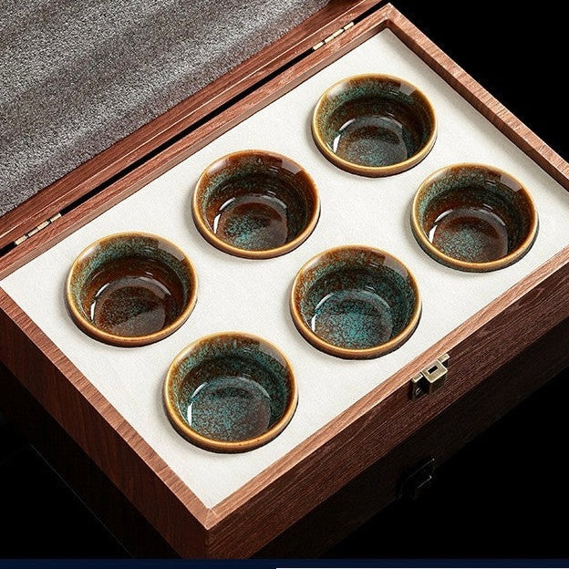 Colour Glazed Ceramic Tea Cup Gift Set