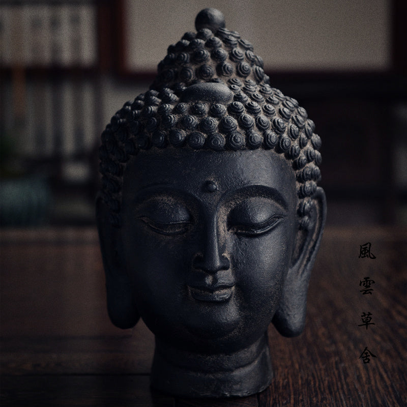 Minimalist Zen Buddha Head Statue
