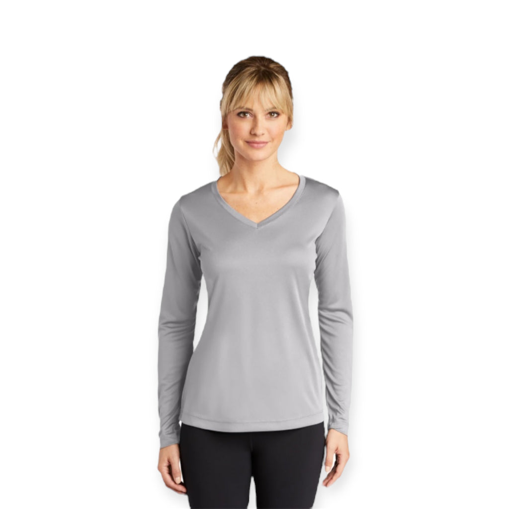 ASUREI Ladies Active V-Neck Long Sleeve Tee