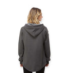ASUREI Ladies Lightweight Wash Hooded Sweatshirt