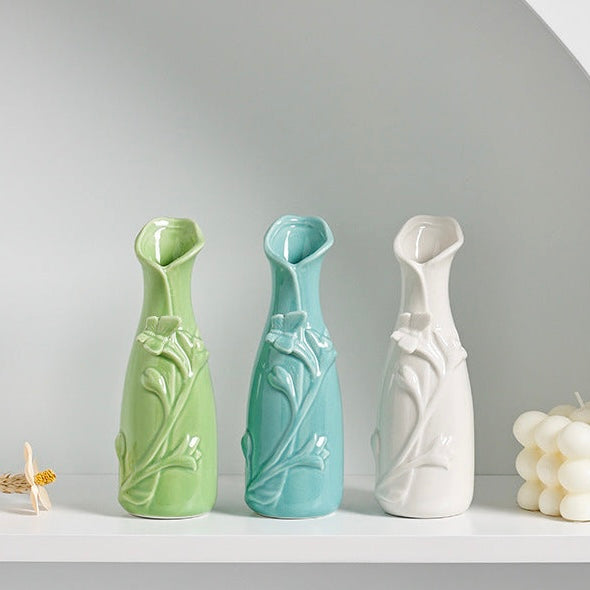 Bird and Flowers Series | Glazed Porcelain Vase (6 Designs)