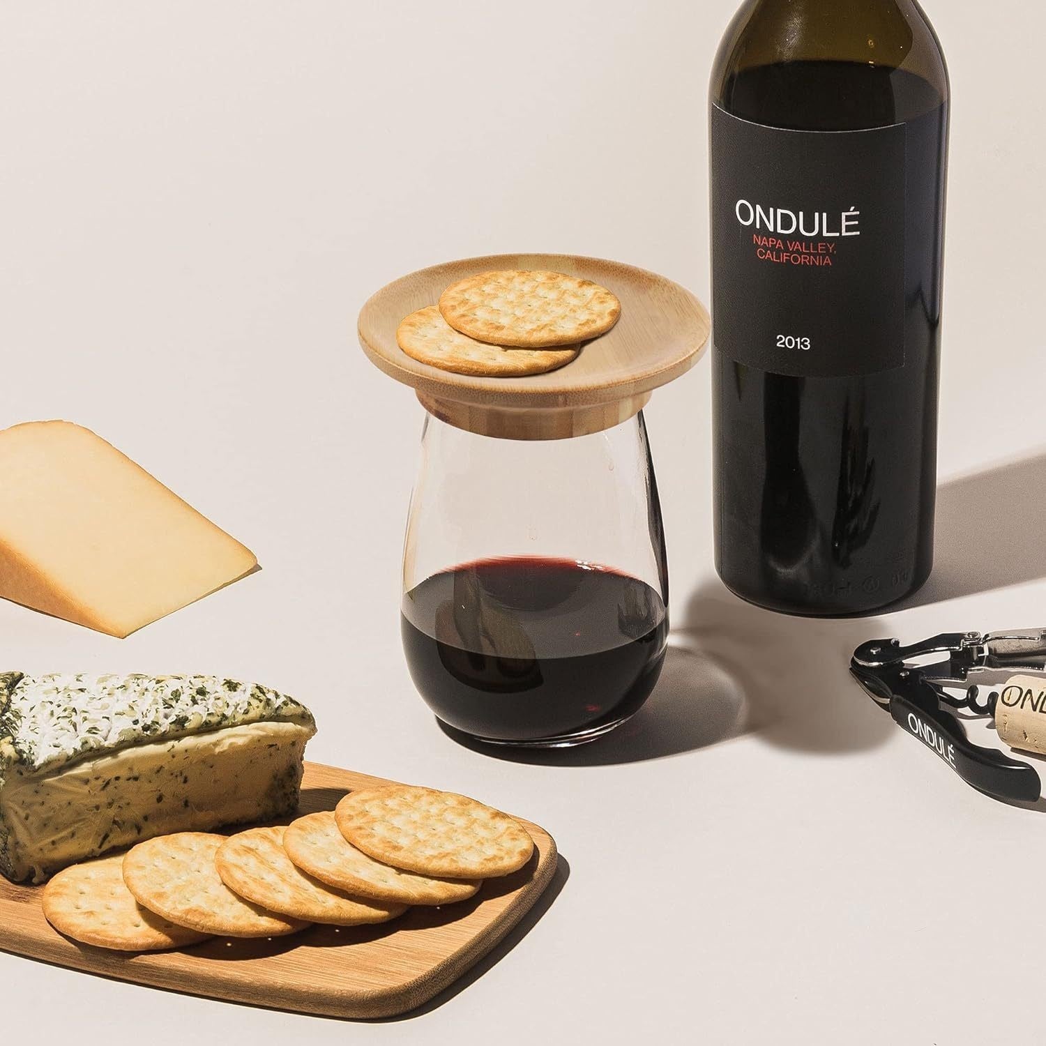 Dual-Use Bamboo Coaster and Wine Glass Lid