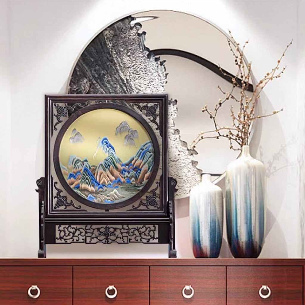 2-Sided Oriental Embroidery Art Display | 14 Unique Design Combinations
