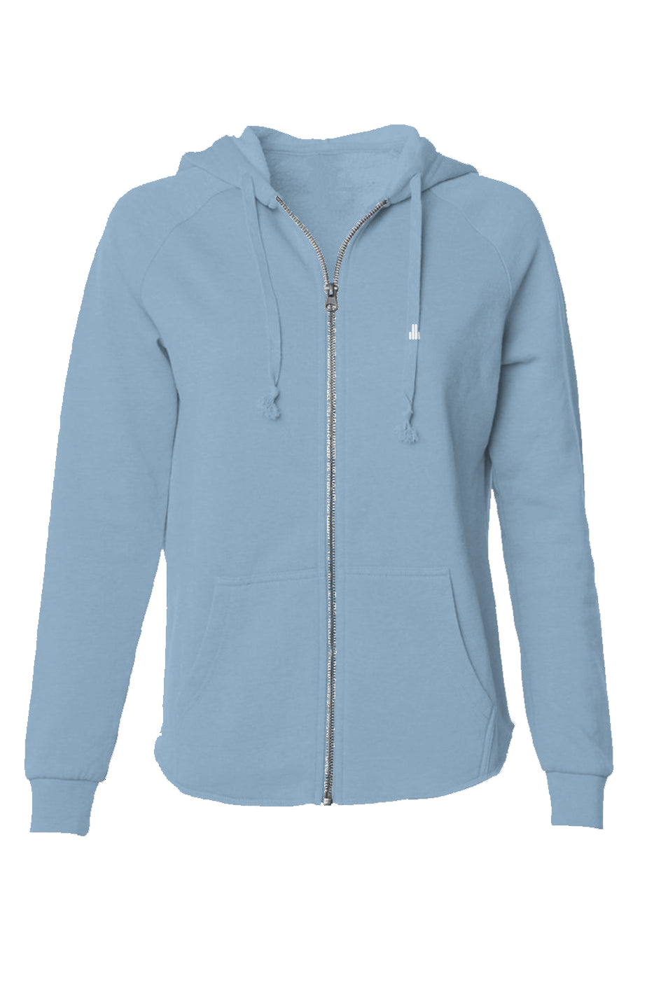 ASUREI Ladies Lightweight Wash Zip Hoodie