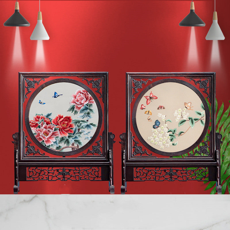 2-Sided Oriental Embroidery Art Display | 14 Unique Design Combinations
