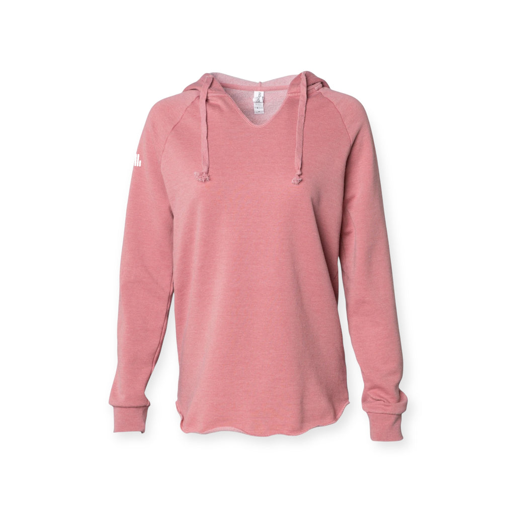 ASUREI Ladies Lightweight Wash Hooded Sweatshirt