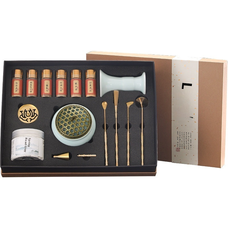 Celadon Brass Incense 15-Piece Kit