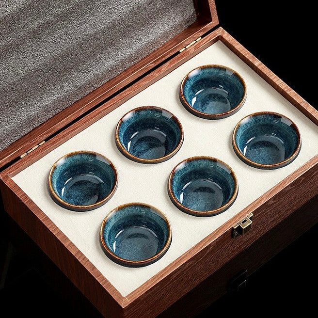 Colour Glazed Ceramic Tea Cup Gift Set