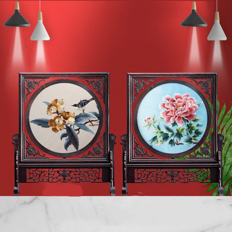 2-Sided Oriental Embroidery Art Display | 14 Unique Design Combinations