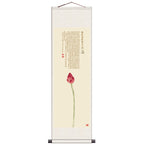 Lotus Scroll Art on Handmade Rice Paper | 5 Designs | 8 Sizes