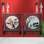 2-Sided Oriental Embroidery Art Display | 14 Unique Design Combinations