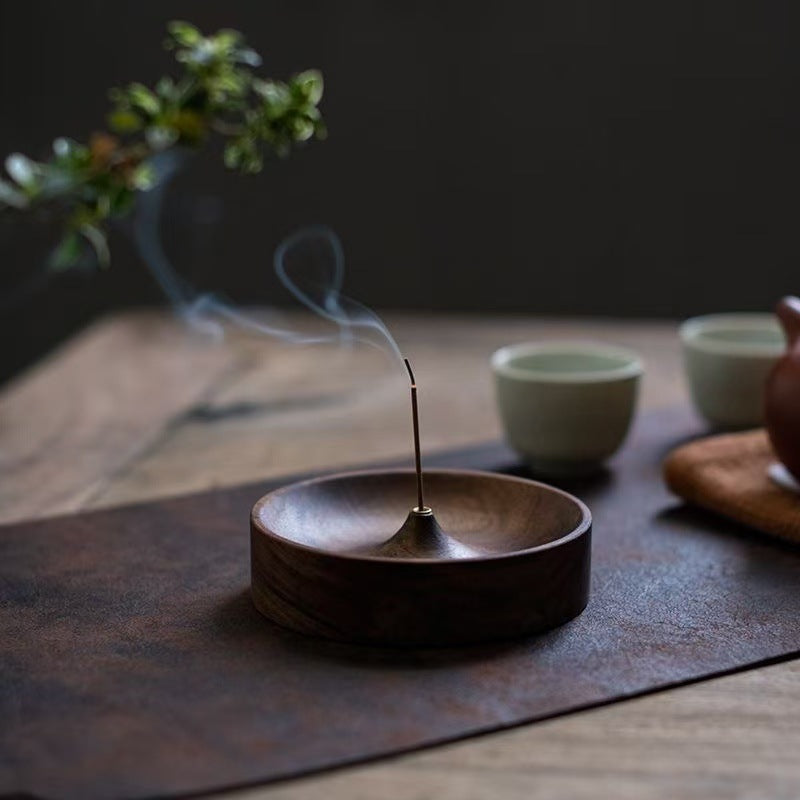 Zen Walnut Wood Incense Stick Holder