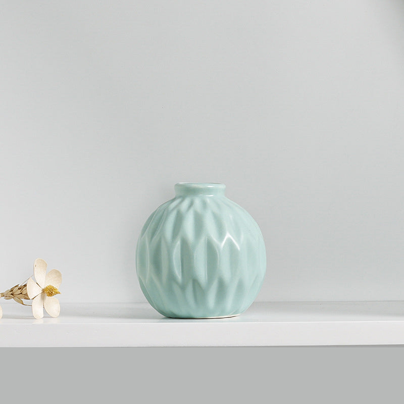Pastel Lotus Series | Round Glazed Porcelain Vase (5 Colours)