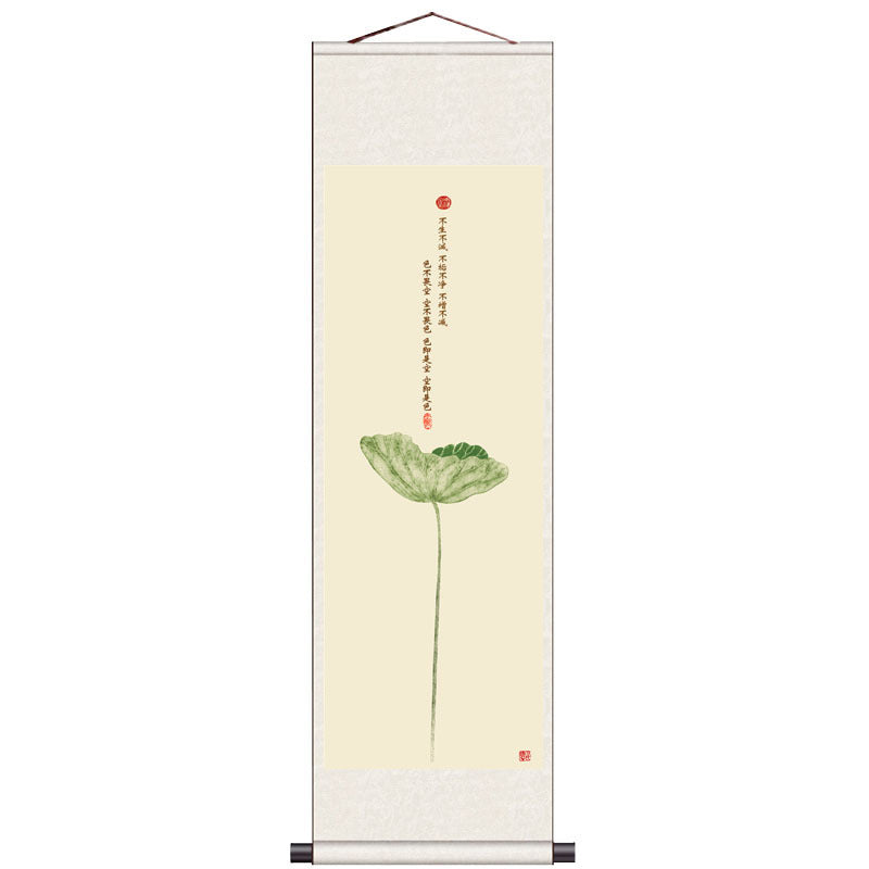 Lotus Scroll Art on Handmade Rice Paper | 5 Designs | 8 Sizes