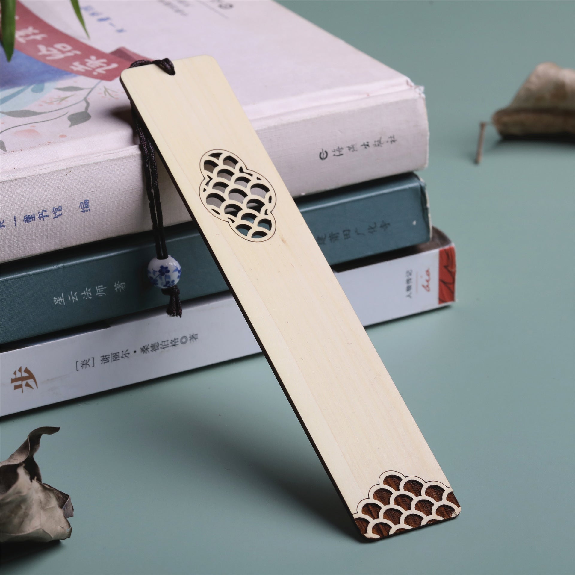 Oriental Wooden Bookmark 4-Piece Gift Set